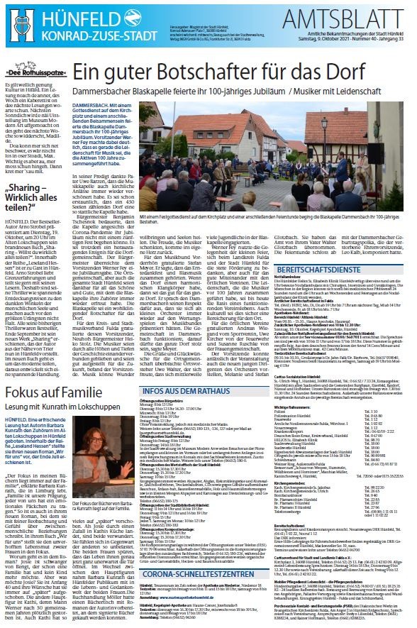 Amtsblatt vom 9. Oktober 2021